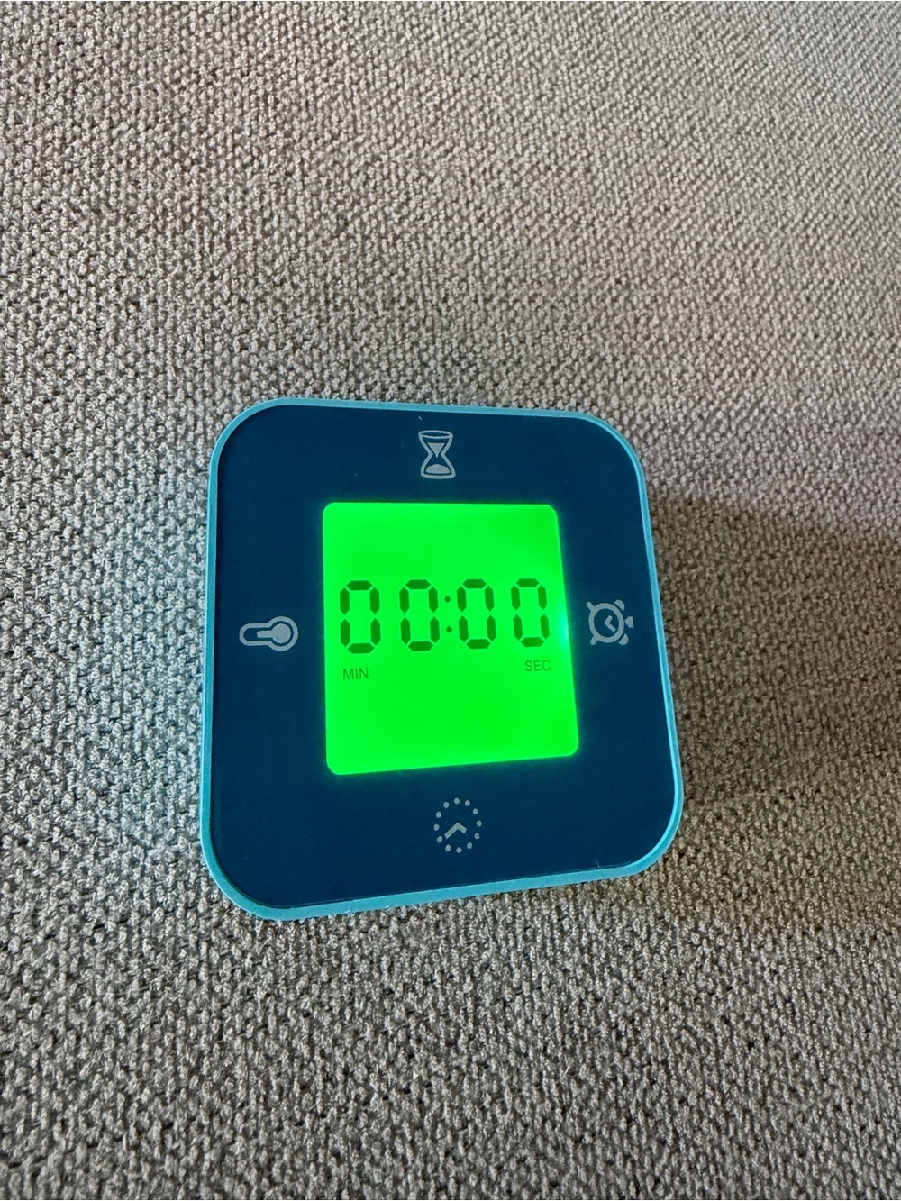 Digital Alarm Clock - Teal Blue LED Display